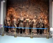 博物館雕塑中的不銹鋼人物雕塑，展館場(chǎng)景復(fù)原的歷史題材